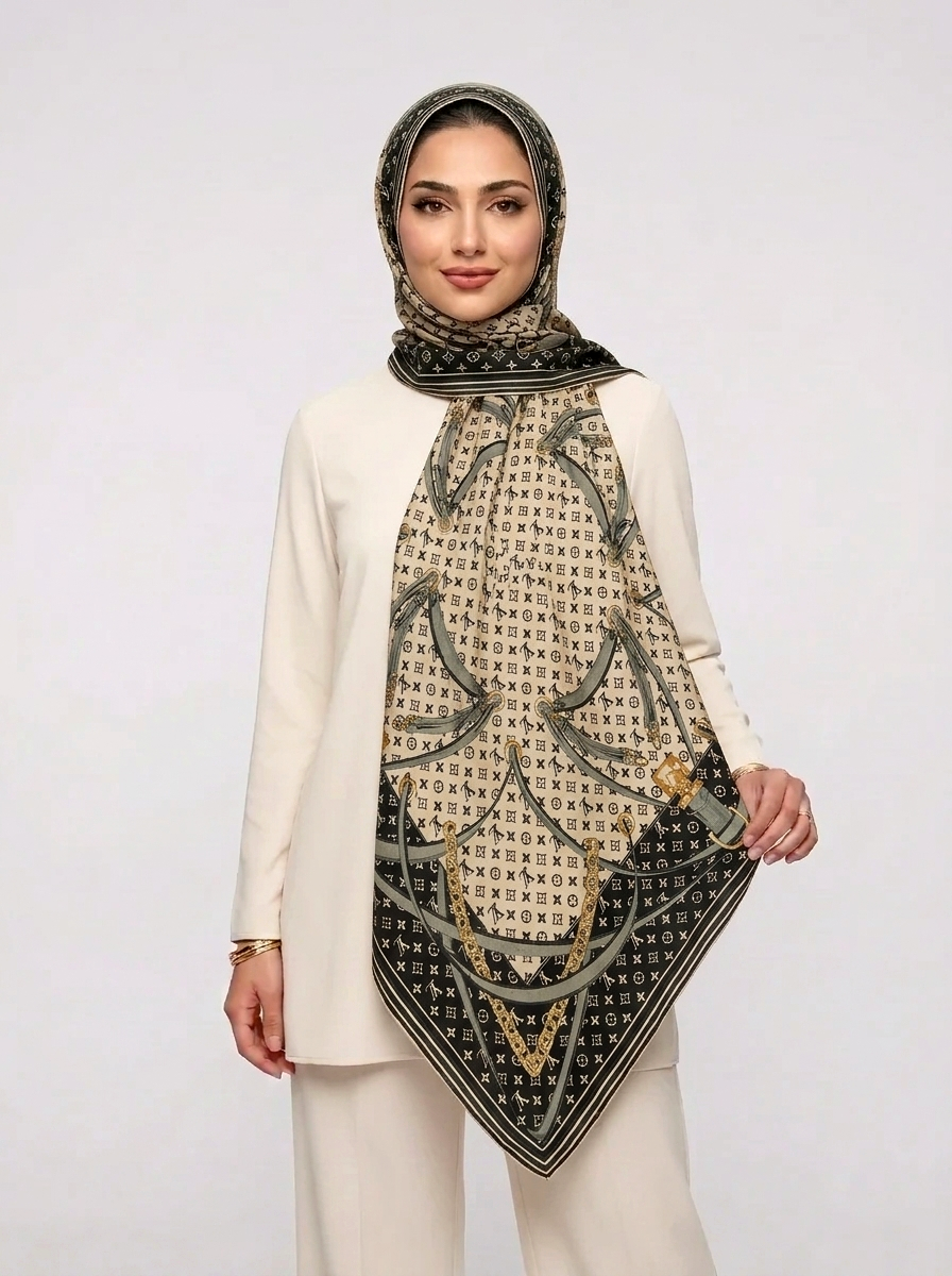 روسری نخی کد 339 * - کرم - تصویر ۷
