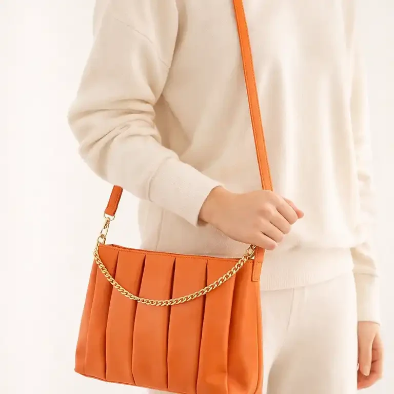 کیف پلیسه کد 423 * - نارنجی - تصویر ۱