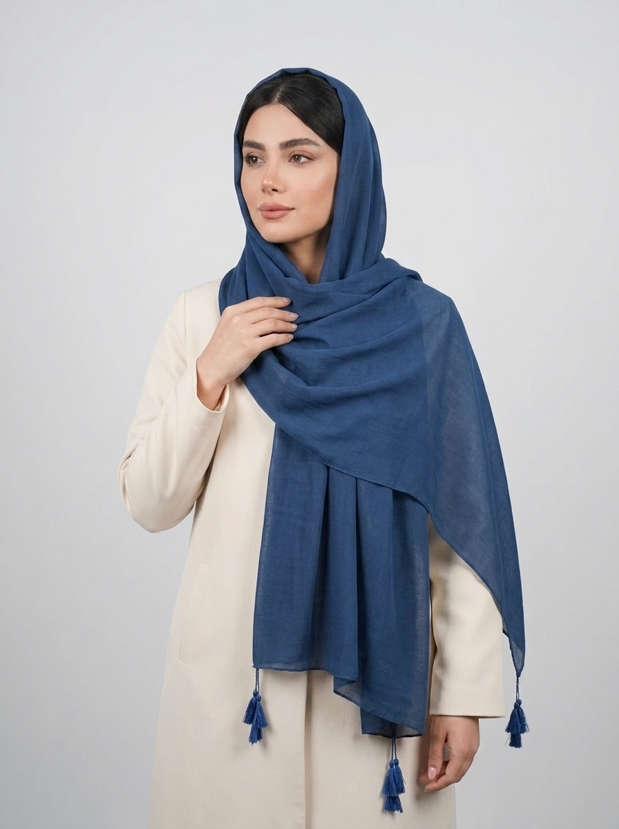 شال سوپر نخ رنگی کد 554 - نارنجی - تصویر ۱۰