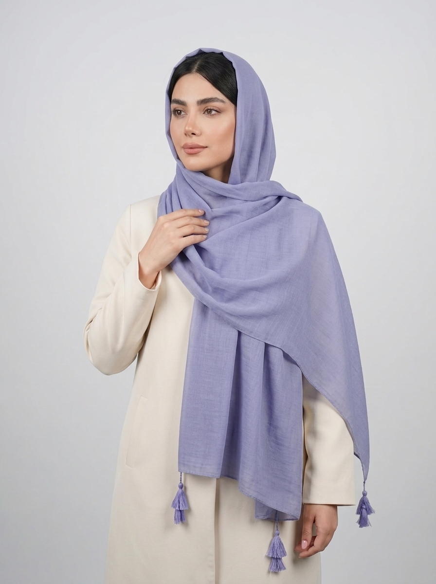 شال سوپر نخ رنگی کد 554 - نارنجی - تصویر ۸