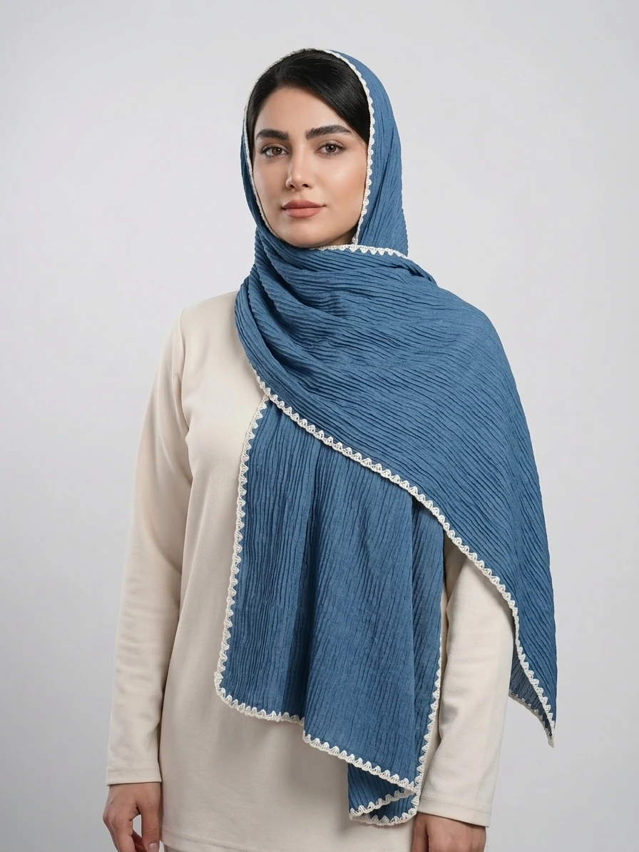 شال نخی دندون موشی کد 616 - زیتونی - تصویر ۱