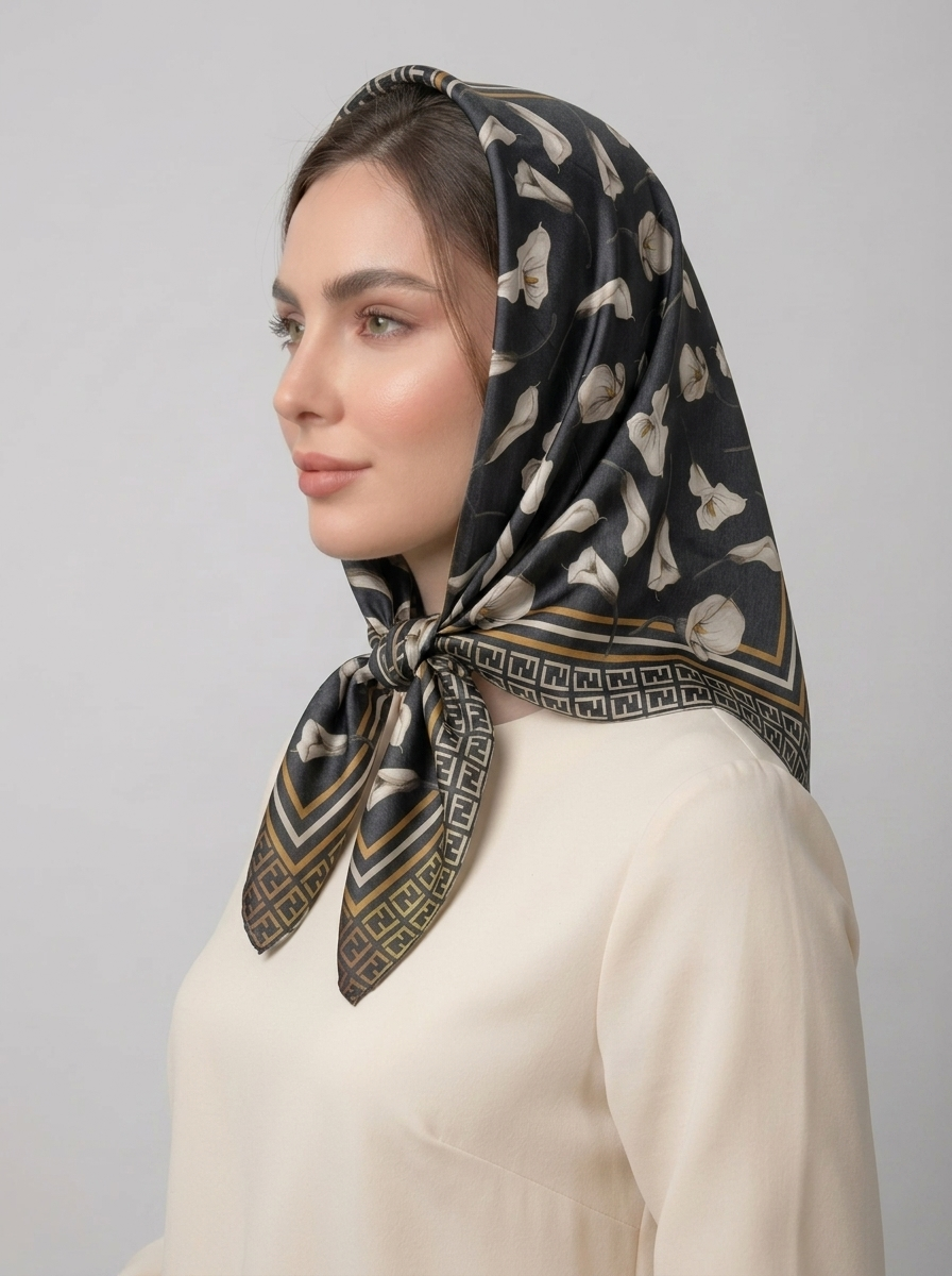 ميني اسکارف نخي کد 125 - طرح دار - تصویر ۲