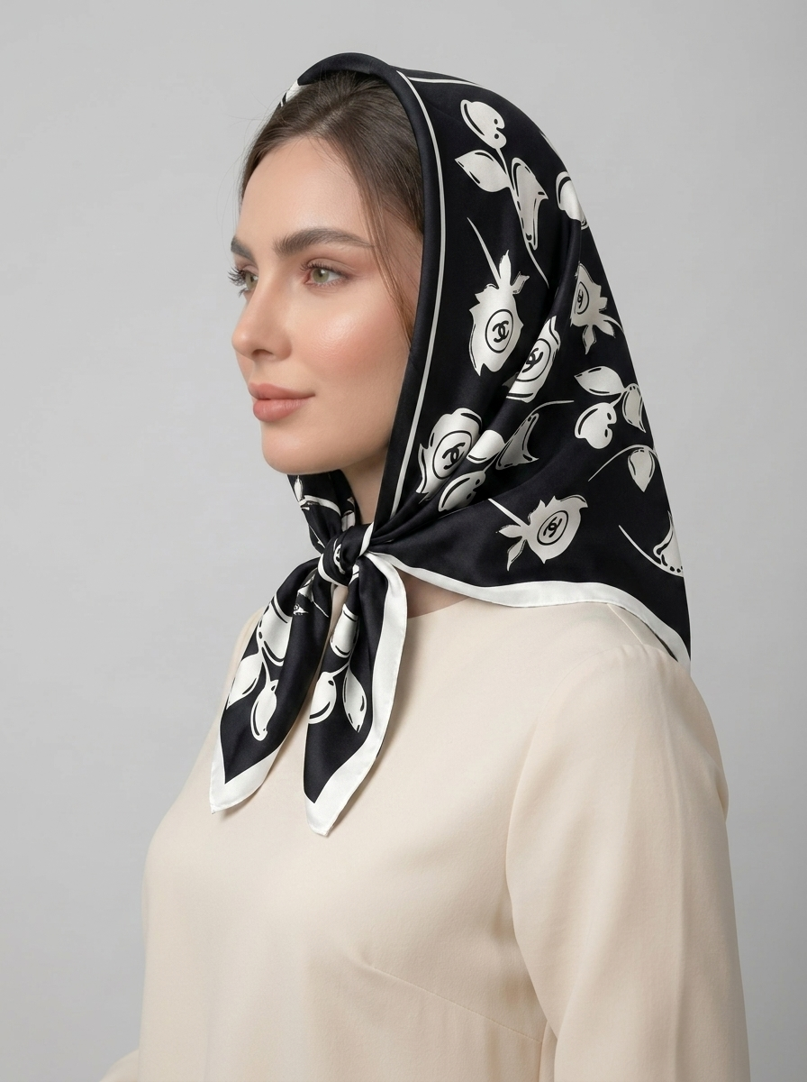 ميني اسکارف نخي کد 130 - طرح دار - تصویر ۲