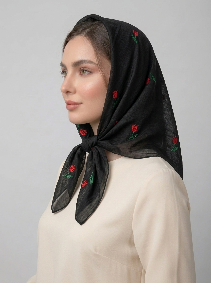 ميني اسکارف نخي کد 134 - طرح دار - تصویر ۲