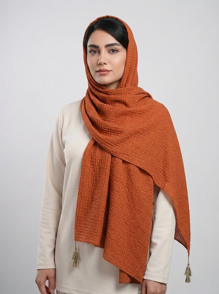 شال جاذبه کد 188 - زیتونی - تصویر ۲
