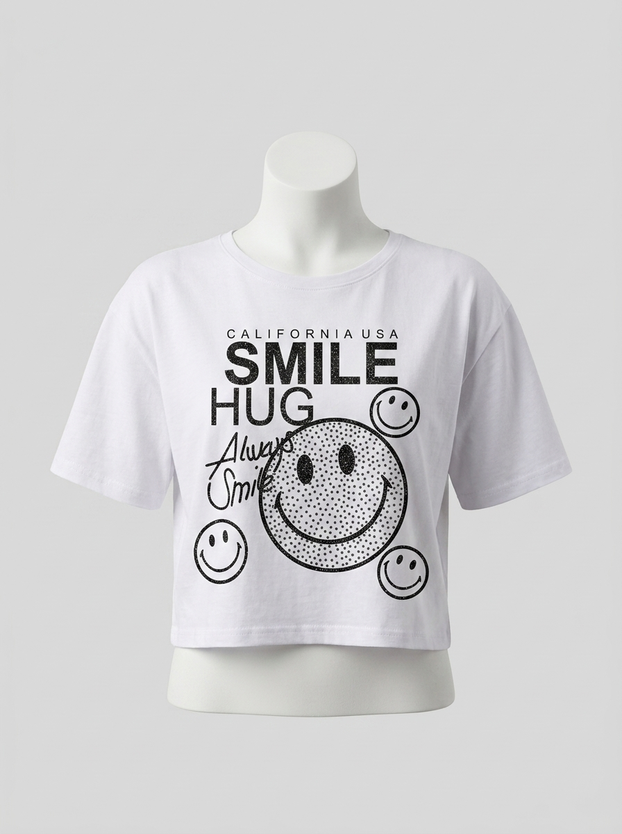 کراپ نخ پنبه Smile کد 227 - مشکی - تصویر ۳