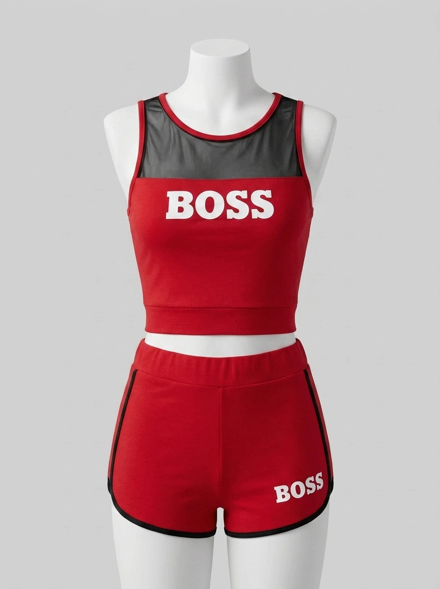 ست تاپ شورتک طرح BOSS کد 237 - مشکی - تصویر ۶