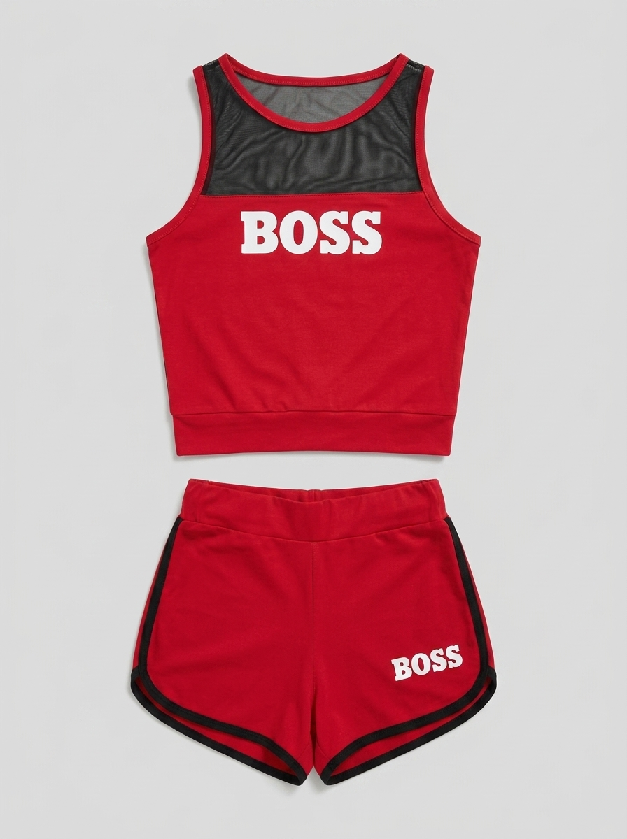 ست تاپ شورتک طرح BOSS کد 237 - مشکی - تصویر ۴