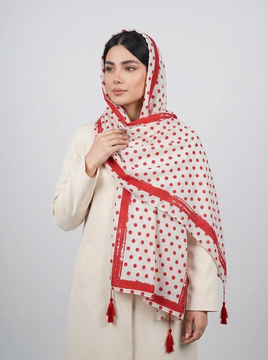 شال نخي کد 32 - سرخ ابی - تصویر ۲