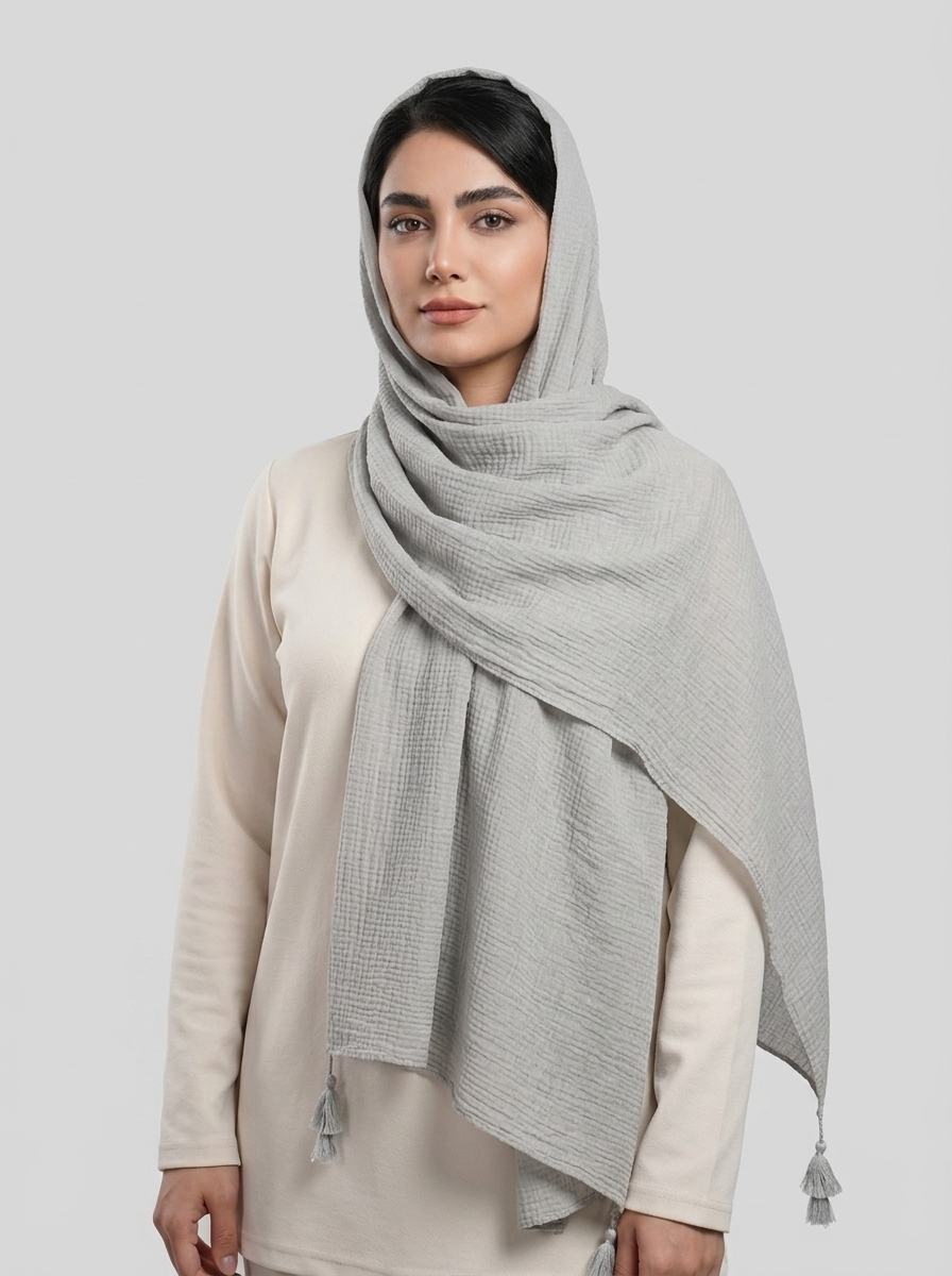 شال پلیسه وارداتی کد 321 * - سبز - تصویر ۳