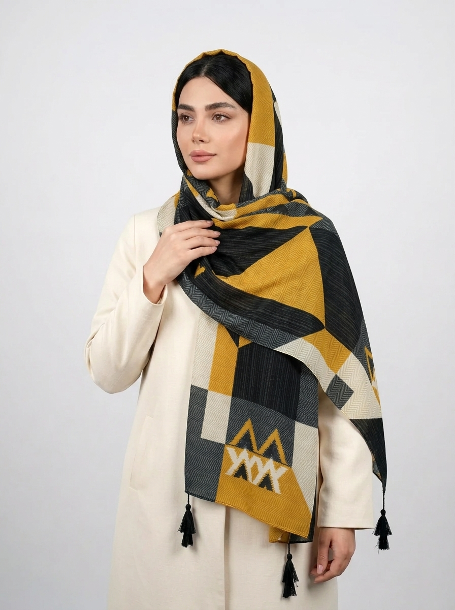 شال نخي کد 41 - نارنجی - تصویر ۲