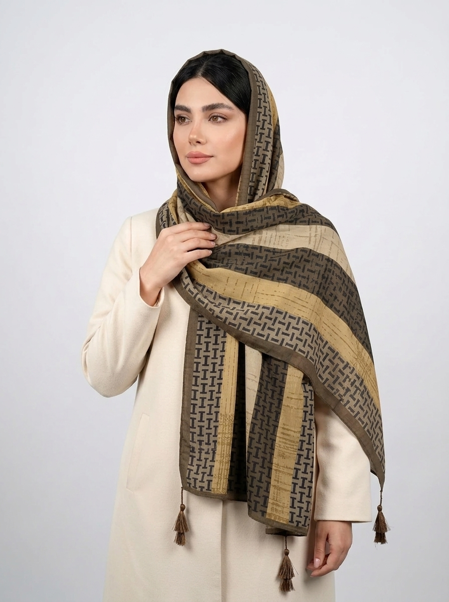 شال نخی طرح آی کد 485 - قرمز - تصویر ۶