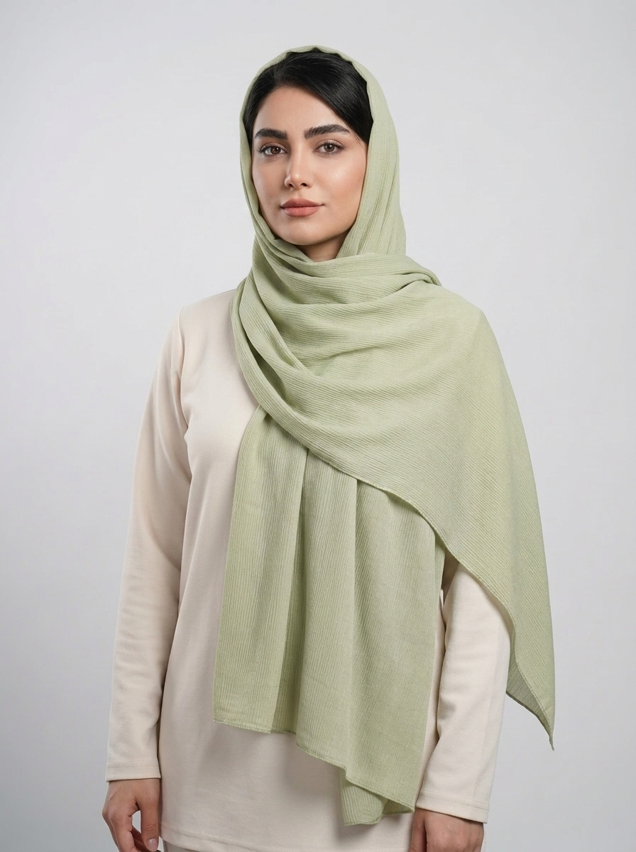 شال برشکا کد 546 - سبز آبی - تصویر ۶