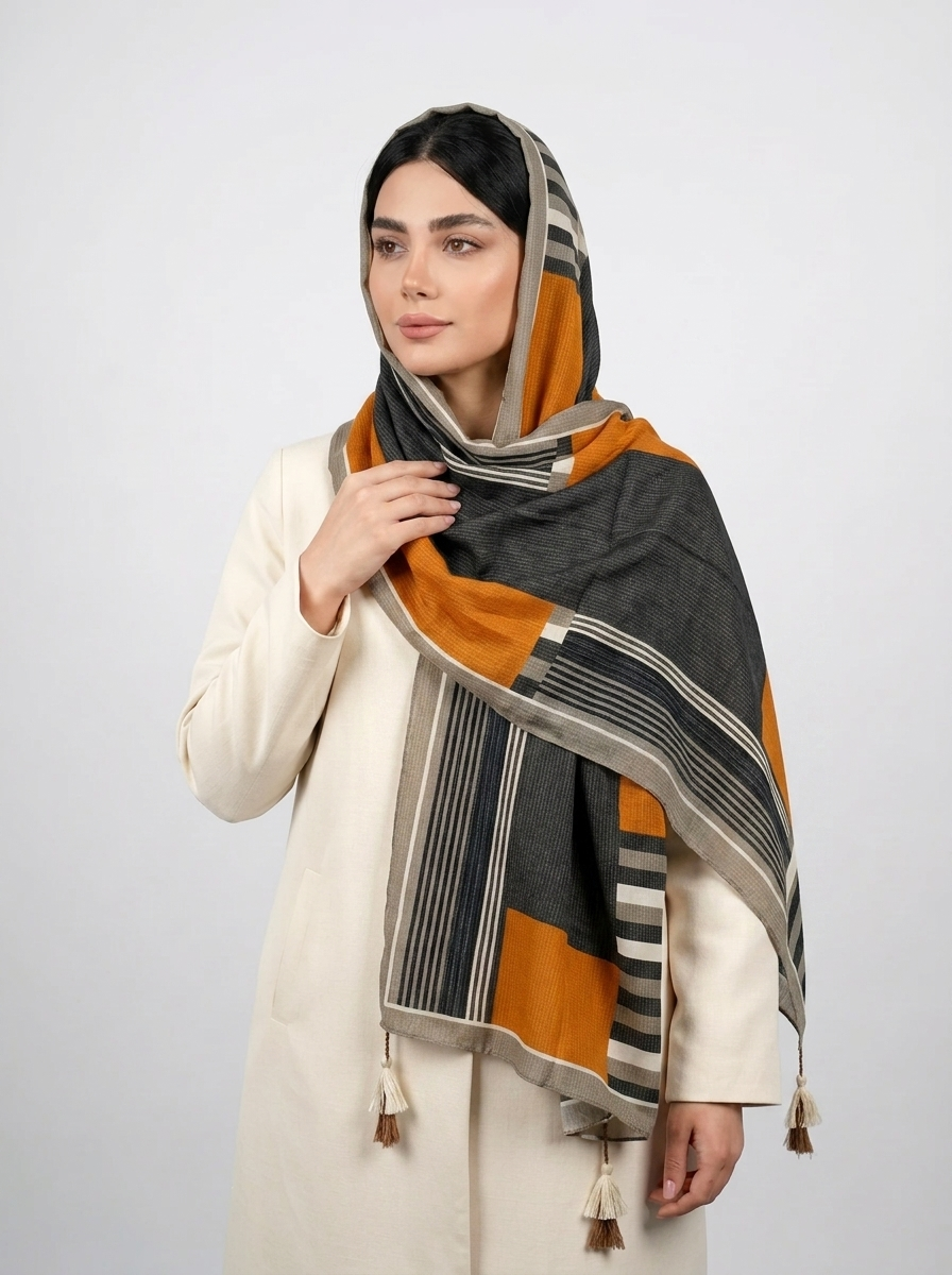 شال نخي کد 55 - بنفش - تصویر ۲
