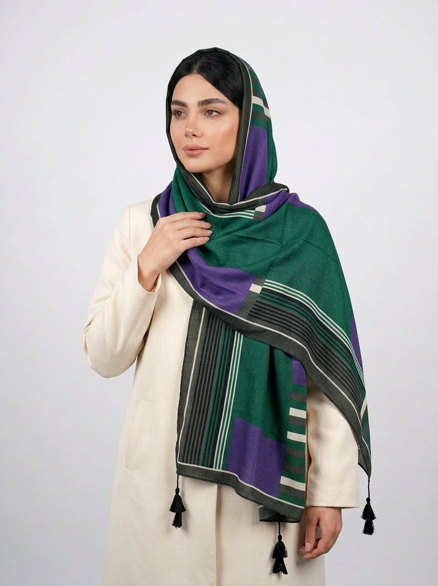 شال نخي کد 55 - بنفش - تصویر ۱۰