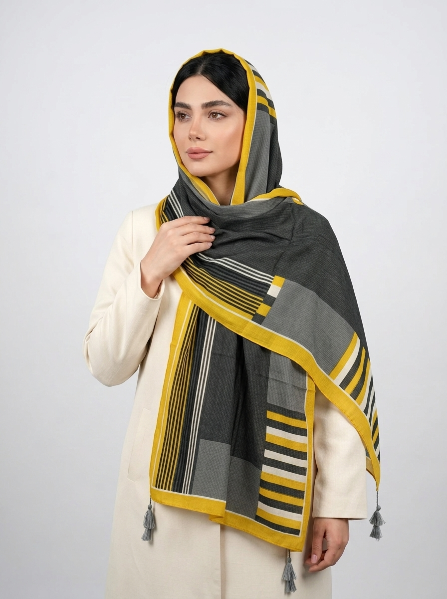 شال نخي کد 55 - بنفش - تصویر ۷