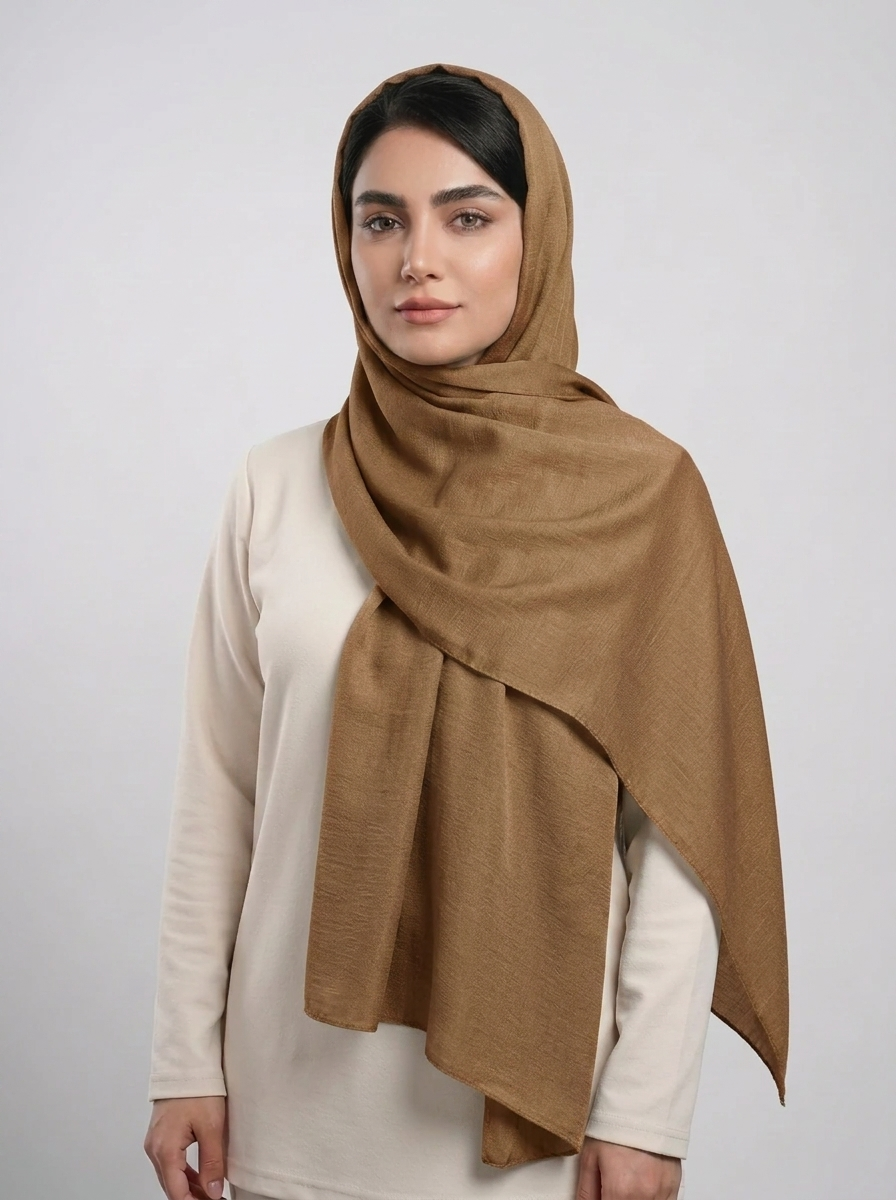 شال اسلپ ساده رنگی کد 552 - نباتی - تصویر ۲