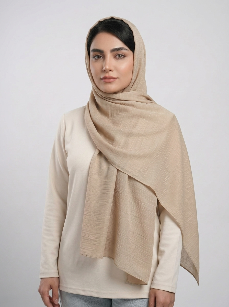 شال اسلپ ساده رنگی کد 552 - نباتی - تصویر ۵
