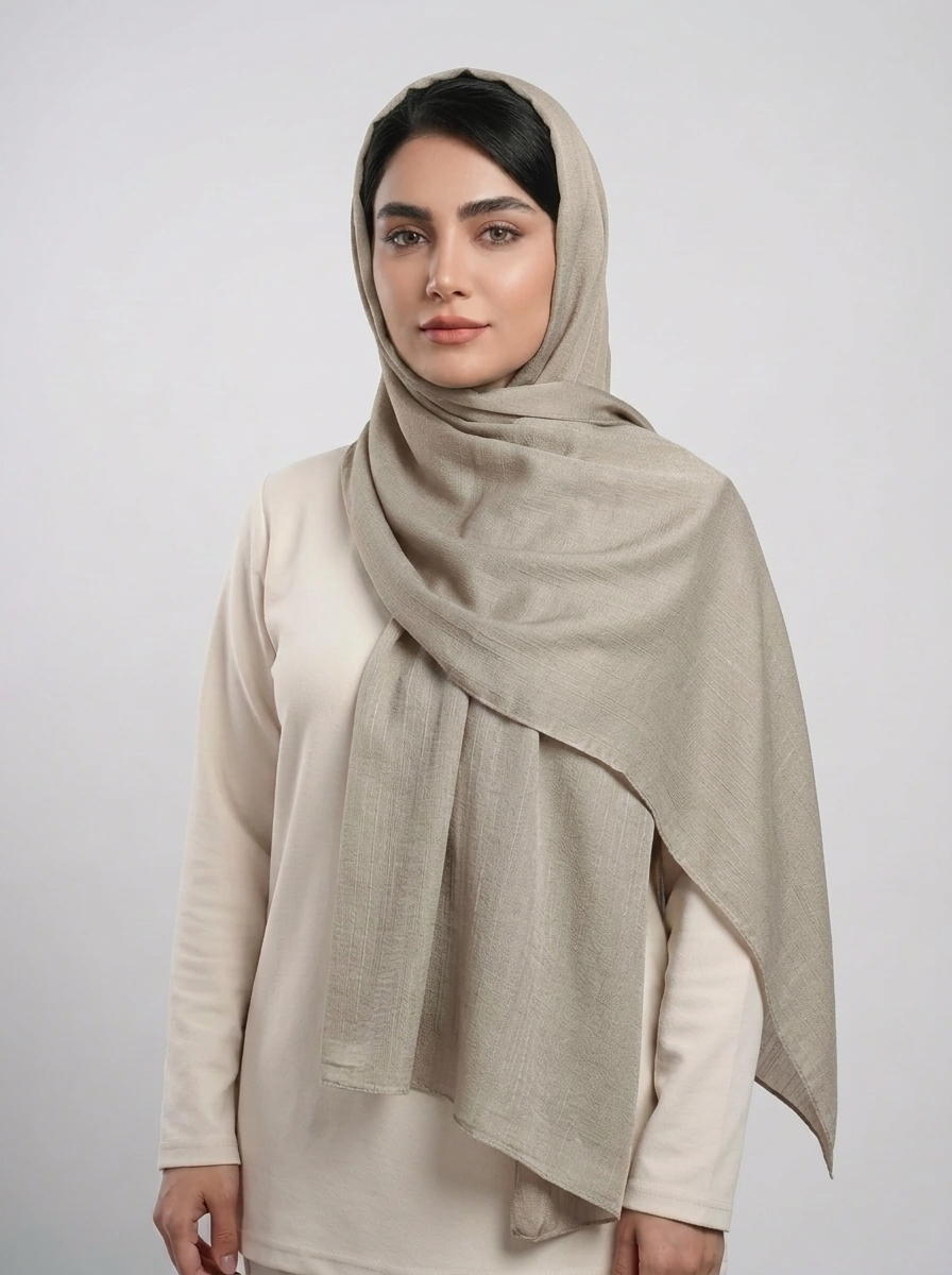 شال اسلپ ساده رنگی کد 552 - نباتی - تصویر ۷