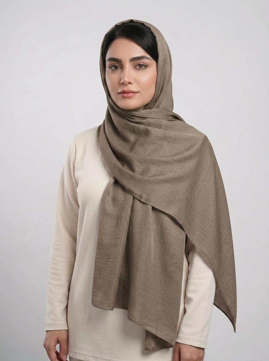 شال اسلپ ساده رنگی کد 552 - نباتی - تصویر ۴
