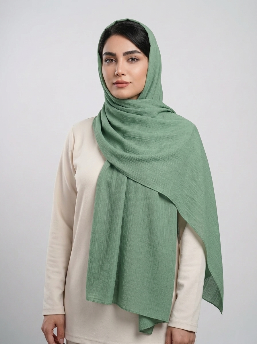 شال اسلپ ساده رنگی کد 552 - نباتی - تصویر ۳