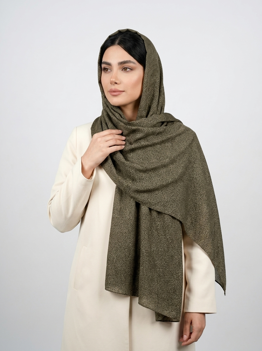 شال بهاری پلنگی کد 559 - آبی - تصویر ۲