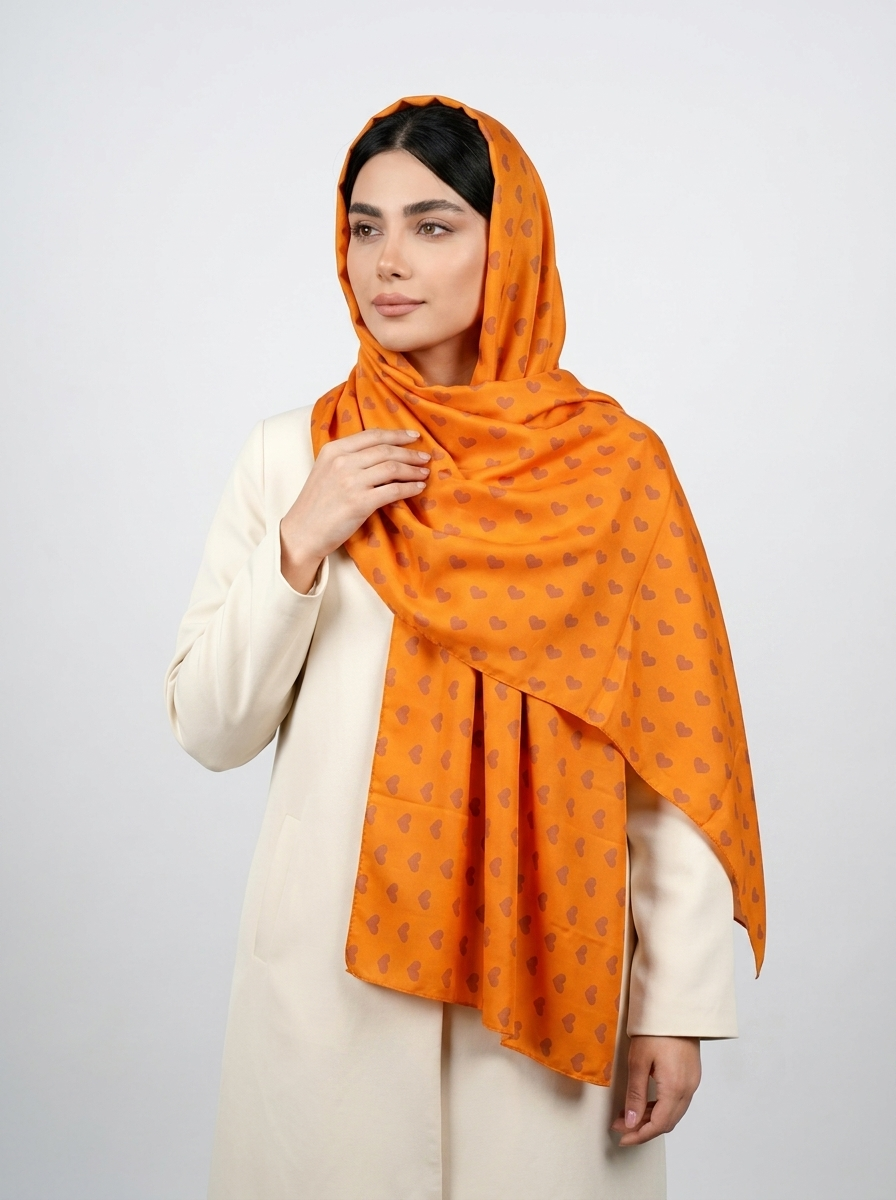 شال نخی کد 580 - نارنجی - تصویر ۲