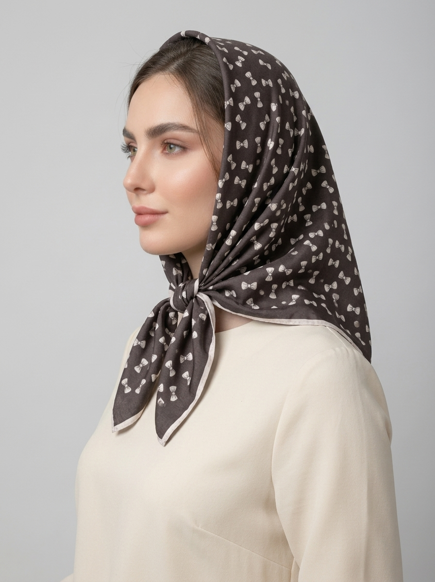 مینی اسکارف نخی کد 625 - مشکی - تصویر ۲