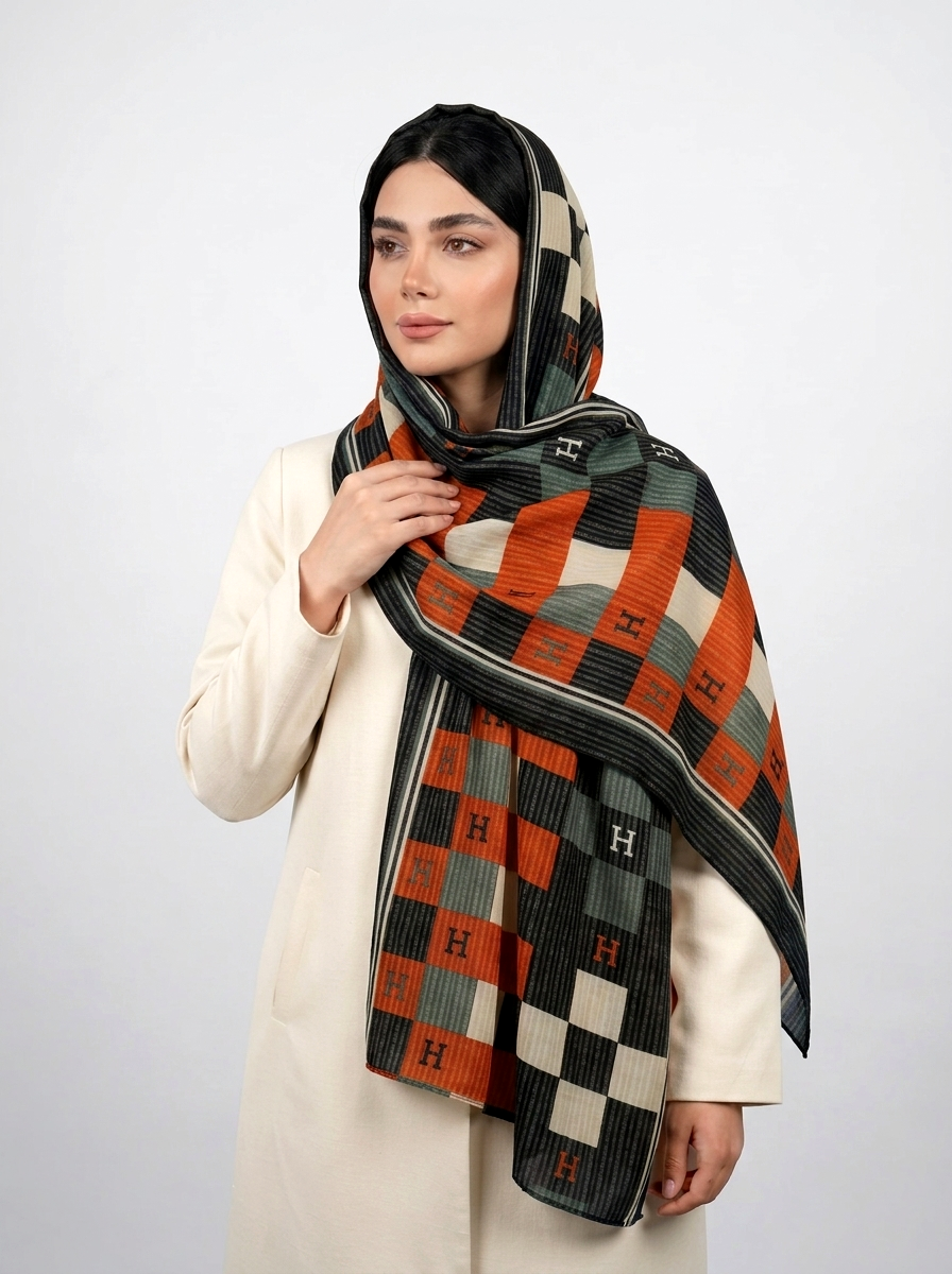 شال نخي کد 71 - آبی - تصویر ۳